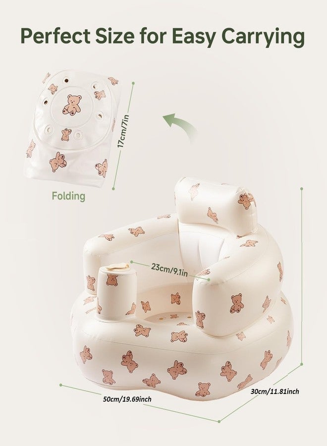 MOSPROS مقعد أرضي للأطفال - كرسي قابل للنفخ للأطفال من عمر 3 إلى 36 شهرًا - مزود بمضخة هواء مدمجة، مقعد أريكة متعدد الألوان للأطفال - Image 4